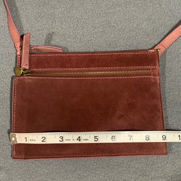 Lucky‎ Brand Crossbody Bag Suede Leather Mauve Pink Small Purse - Picture 6 of 8